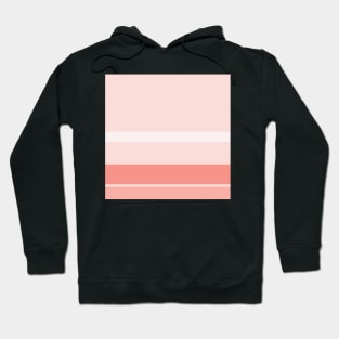 A singular assortment of Very Light Pink, Light Pink, Pale Salmon and Vivid Tangerine stripes. Hoodie